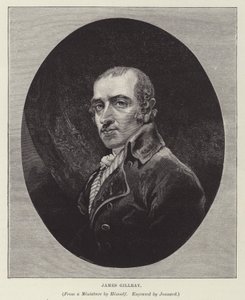 James Gillray, englischer Karikaturist, Satiriker und Druckgrafiker (Gravur) von Paul Jonnard