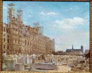 Das Rathaus von Paris im Wiederaufbau von Paul Joseph Victor Dargaud