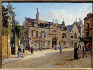 Ansicht des ehemaligen Pie-Hospitals in der Rue Lacepede in Paris. Gemälde von Victor Dargaud (ca. 1850-ca. 1913) 1904 Paris, Musee Carnavalet