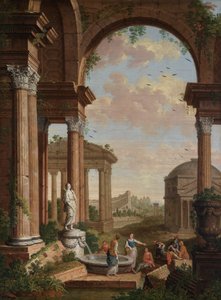 Landschaft mit römischen Ruinen von Paul Joseph de Cock