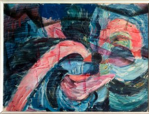 Ankunft am Ufer eines Baches und Bau einer Brücke von Paul Klee