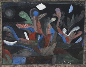 Bild eines Gartens in dunklen Farben, 1923 von Paul Klee