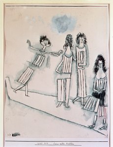 Szene mit Mädchen von Paul Klee