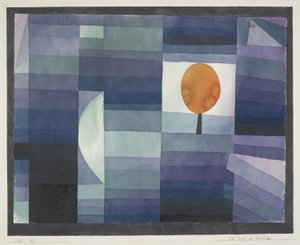 Der Vorbote des Herbstes grün/violette Abstufung mit orangefarbenem Akzent von Paul Klee