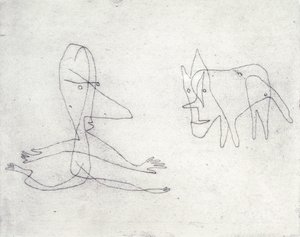 Warum rennt er? von Paul Klee
