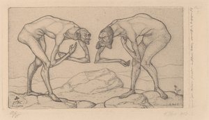Zwei Männer begegnen sich, jeder glaubt, der andere sei von höherem Rang von Paul Klee