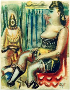 Frau mit gelbem Strumpfhalter von Paul Kleinschmidt