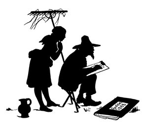 Silhouette von Paul Konewka (Lithografie)