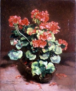 Blumen in einem Korb von Paul Lecuit Monroy