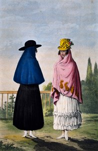 Bergfrau und Flachlandfrau, Gravur von Paul Legrand, Kolumbien von Paul Legrand