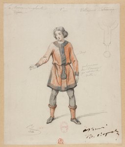 Gounod - Die blutige Nonne - Vier Kostümentwürfe von Paul Lormier - 1. Böhmischer Dorfbewohner von Paul Lormier