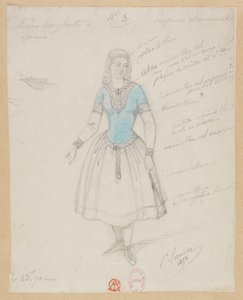 Gounod - Die blutige Nonne - Vier Kostümentwürfe von Paul Lormier - 3. Böhmische Bäuerin