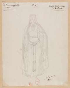 Gounod - Die blutige Nonne - Vier Kostümentwürfe von Paul Lormier - 4. Agnès, Tochter des Barons von Moldaw von Paul Lormier
