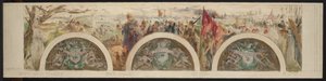 Skizze für die Eingangshalle des Hôtel de Ville: Paris und die hohen Epochen; Die gallo-fränkische Periode von Paul Louis Delance