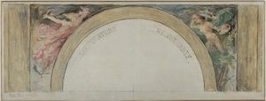 Skizze für die Eingangshalle des Hôtel de Ville de Paris: Literatur und die Schönen Künste von Paul Louis Delance