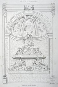 Grabdenkmal von Papst Paul III. (Farnese), Gravur aus Der Vatikan und die Basilika St. Peter von Paul Marie Letarouilly