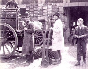 Entladen am Billingsgate-Markt