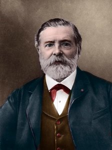 Porträt von Étienne-Jules Marey (1830-1904); englischer Wissenschaftler und Chronofotograf; Erfinder des Sphygmographen und Pionier der Fotografie und des Kinos. Foto von Nadar, Paul (1856-1939). Digitale Kolorierung