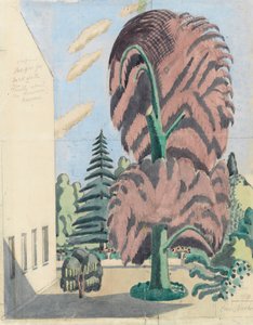 Entwurf für Bühnenbild, Die Wahrheit über die russischen Tänzer von Paul Nash