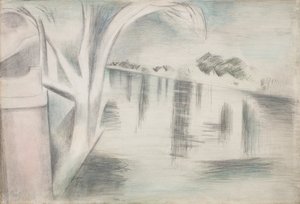 Fluss und Bäume von Paul Nash