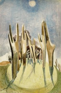 Wald auf dem Hügel von Paul Nash