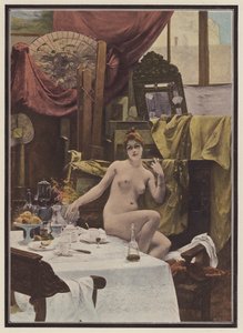 Frau im Atelier eines Künstlers von Paul Quinsac