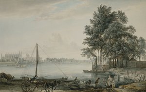 Ein Blick auf das Eton College von der Themse, 1779 von Paul Sandby