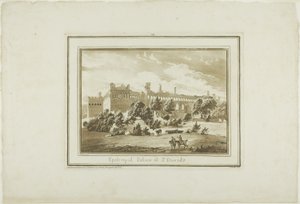 Episkopalpalast in St. Davids, Tafel zwölf aus Twelve Views in South Wales von Paul Sandby