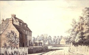 Figuren vor einem Dorfpub von Paul Sandby