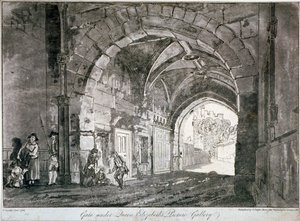 Tor unter der Gemäldegalerie von Königin Elizabeth, Windsor Castle, Berkshire, 1812 von Paul Sandby