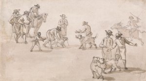 Gruppe von Figuren: Ein Hundekampf von Paul Sandby