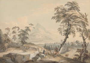 Italienische Landschaft mit Reisenden, Nr. 1