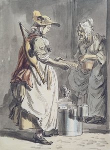 London Cries: Eine Milchmädchen, ca. 1759 von Paul Sandby