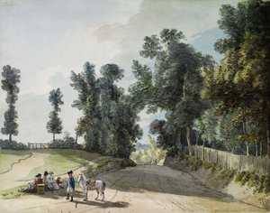Auf dem Weg nach Tonbridge: Reisende ruhen sich an einem Band neben der Straße aus