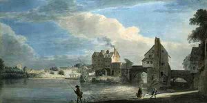 Die alte Brücke in Shrewsbury von Paul Sandby