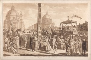 Die Eröffnung des Karnevals in Rom von Paul Sandby