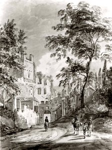 Reisende betreten eine Stadt, 1751-1809 von Paul Sandby
