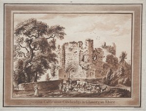 Zwölf Ansichten in Südwales: St. Quintins Schloss bei Cowbridge in Glamorganshire, 1775 von Paul Sandby