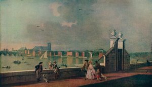 Blick von der Terrasse des alten Somerset House, ca. 1770 von Paul Sandby