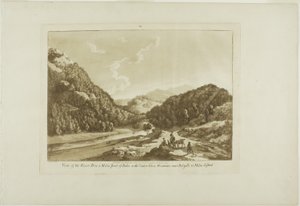 Ansicht des Flusses Dee 3 Meilen vor Bala, mit dem Cadar-Idris-Berg in der Nähe von Dolgelli 30 Meilen entfernt, Platte neun aus Zwölf Ansichten in Wales von Paul Sandby
