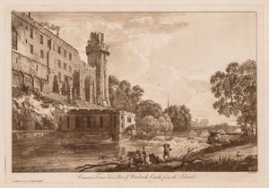 Ansichten von Warwick Castle: Caesars Turm und Teil von Warwick Castle von der Insel, 1776