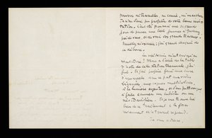 Autographischer Brief an Claude Monet, 21. Juli 1920