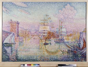 Einfahrt in den Hafen von Marseille. Gemälde von Paul Signac (1895-1935)