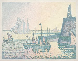 Abend, der Steg in Vlissingen, 1898 von Paul Signac