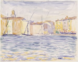 Häuser an einem Landungsplatz im Süden von Paul Signac