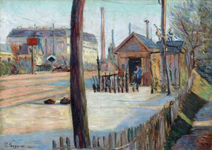 Eisenbahnkreuzung bei Bois-Colombes von Paul Signac