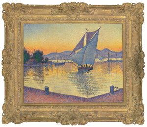 Der Hafen im Sonnenuntergang, Opus 236 (Saint-Tropez) von Paul Signac