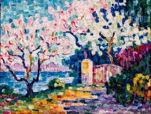 Blühende rosa Mandelbäume von Paul Signac