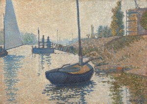 Ponton de la Félicité bei Asnières von Paul Signac