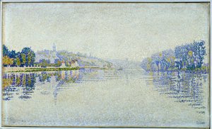 Am Flussufer, die Seine und Herblay von Paul Signac